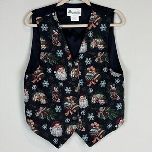 VTG Sportables by Seiferts Tapestry Christmas Vest M